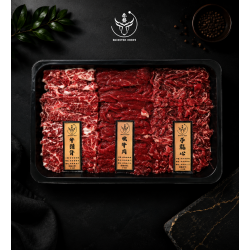 騸牯手切三拼（牛頸脊+嫩牛肉+吊龍心）300g